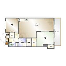 シャトーマスヒコ 3階2LDKの間取り