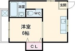 ハイツ生田 1DKの間取図画像