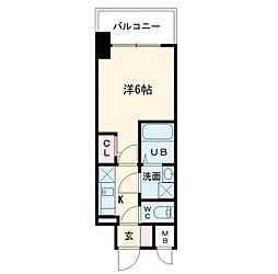 エスリードレジデンス梅田マークス 1Kの間取図画像