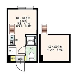 stage南阿佐ヶ谷 ワンルームの間取図画像