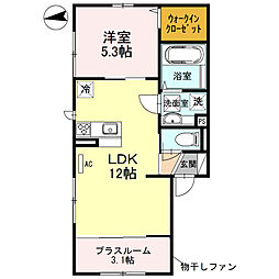 カーサフェリーチェ 1LDKの間取図画像