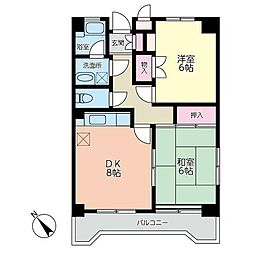レジデンス和 2DKの間取図画像