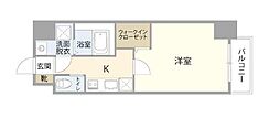 フェアリータワー若草 1Kの間取図画像