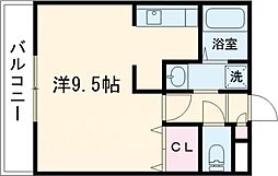 アムールエスパス ワンルームの間取図画像