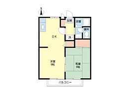 シェルバアム 2DKの間取図画像