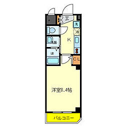 メゾンY.M.. 1Kの間取図画像
