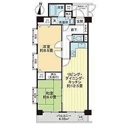 ライオンズマンション若葉 2LDKの間取図画像