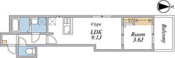 Rose Garden 1LDKの間取図画像