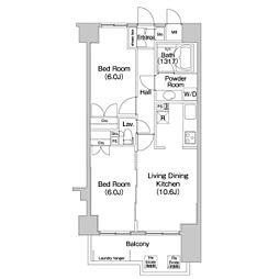 コンフォリア新子安 2LDKの間取図画像