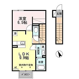 パインズコート 1LDKの間取図画像