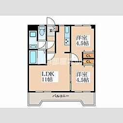 シャルマン 2LDKの間取図画像