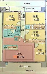 プレサンスロジェ神戸ポートアイランド 4LDKの間取図画像