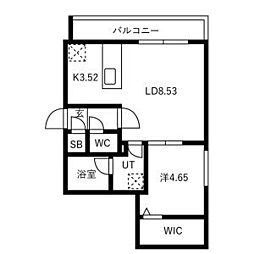 札幌市北区麻生町3丁目マンション 1LDKの間取図画像