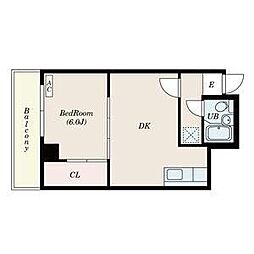 ツインフラッツ 1DKの間取図画像