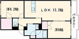 イーストフィールド 2LDKの間取図画像