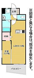 オーヴィジョンクラス浅香通り 1LDKの間取図画像