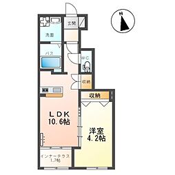 仮)北真舟新築アパート 1LDKの間取図画像