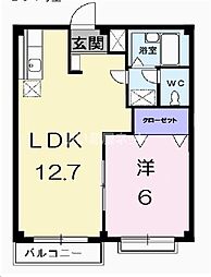エルディム島田 1LDKの間取図画像
