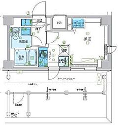 LEXE梶ヶ谷 1Kの間取図画像
