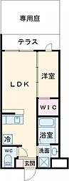 リアコート千里2 NORTH 1LDKの間取図画像