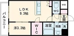 ソフィア九品寺 1LDKの間取図画像