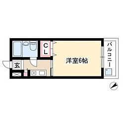 パールマンション社台 ワンルームの間取図画像