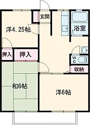 クリヤマハイツC 3DKの間取図画像