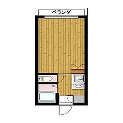 アコリエンテ道徳 1Kの間取図画像