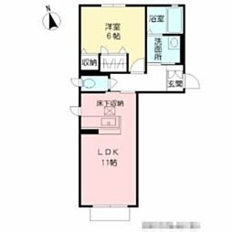 アクアコート行橋 1LDKの間取図画像
