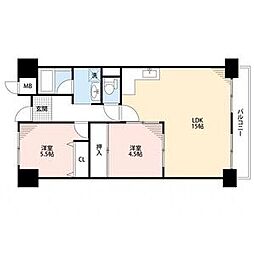 メゾンドール向陽 2LDKの間取図画像