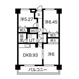 メゾンド鏡島 3DKの間取図画像
