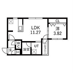 札幌市中央区北三条西30丁目マンション 1LDKの間取図画像