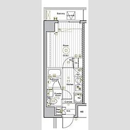 グランヴァンプレミアムイースト川口 1Kの間取図画像