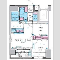 ジェノヴィア浅草2スカイガーデン 2LDKの間取図画像
