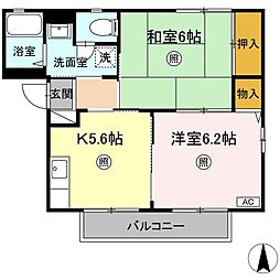 吉ノ前ハイツ・2 2Kの間取図画像