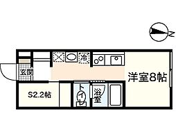 プリマヴェーラ大竹 1階ワンルームの間取り