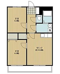 グレイスフル服部 2LDKの間取図画像