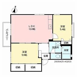セブン・オーシャン 2LDKの間取図画像