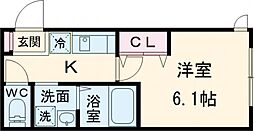 リープラス伊保駅前 1Kの間取図画像