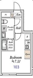 板橋区相生町マンション ワンルームの間取図画像
