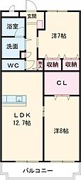 ルミエール 2LDKの間取図画像