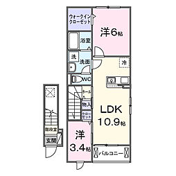 イル・ソレ 城山 2LDKの間取図画像