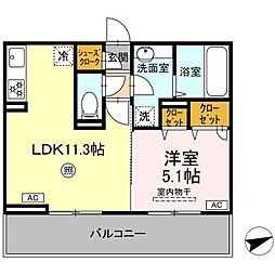 DーROOM松橋駅前 1LDKの間取図画像