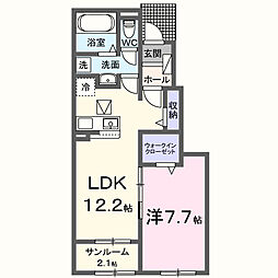 麓 Terrace 1LDKの間取図画像