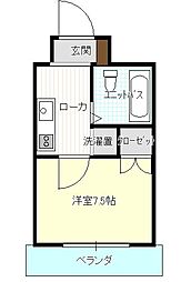 リバティープラザ袋町 1Kの間取図画像