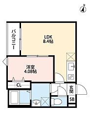 CRASTINE土呂 1LDKの間取図画像