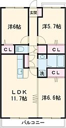 ブランドゥース 3LDKの間取図画像