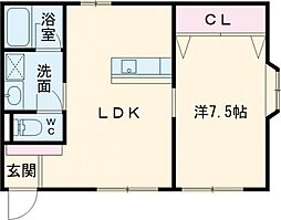 フラッツ・キクチ 1LDKの間取図画像