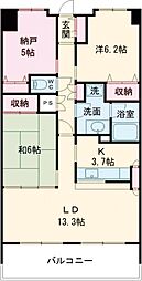 グレイスガーデン高崎 2SLDKの間取図画像