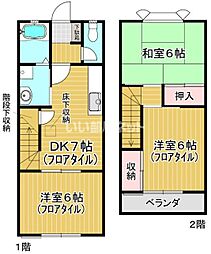 フラワーハイツ 3DKの間取図画像